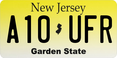 NJ license plate A10UFR