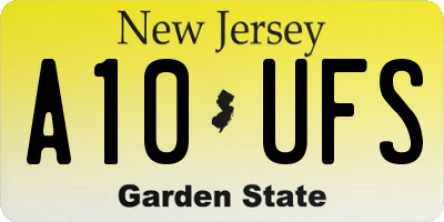 NJ license plate A10UFS