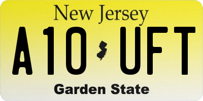 NJ license plate A10UFT