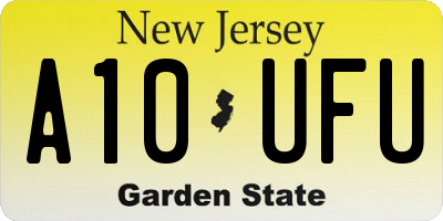 NJ license plate A10UFU