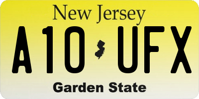 NJ license plate A10UFX