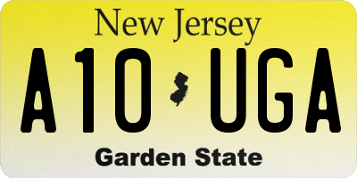 NJ license plate A10UGA