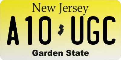 NJ license plate A10UGC