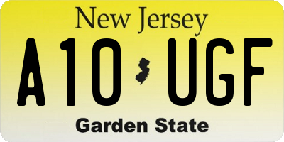 NJ license plate A10UGF
