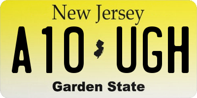 NJ license plate A10UGH