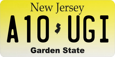 NJ license plate A10UGI