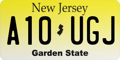 NJ license plate A10UGJ