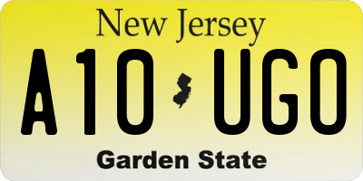 NJ license plate A10UGO