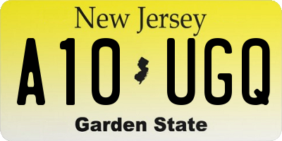 NJ license plate A10UGQ