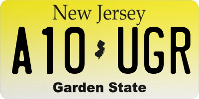 NJ license plate A10UGR
