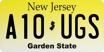 NJ license plate A10UGS