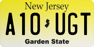 NJ license plate A10UGT