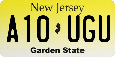 NJ license plate A10UGU