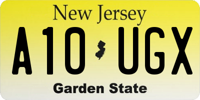 NJ license plate A10UGX