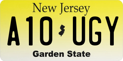 NJ license plate A10UGY