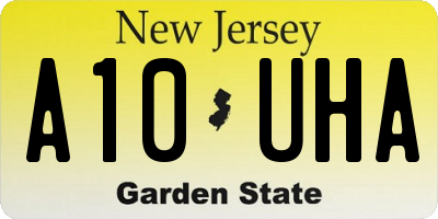 NJ license plate A10UHA