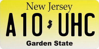 NJ license plate A10UHC
