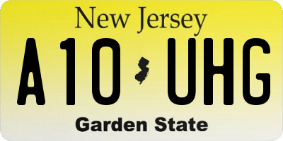 NJ license plate A10UHG