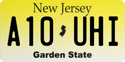NJ license plate A10UHI