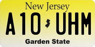 NJ license plate A10UHM