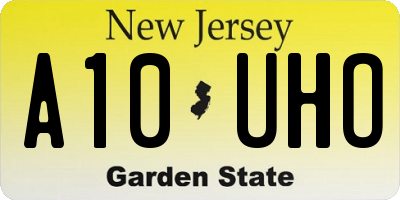 NJ license plate A10UHO