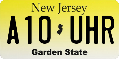 NJ license plate A10UHR