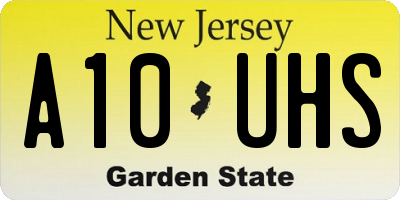 NJ license plate A10UHS