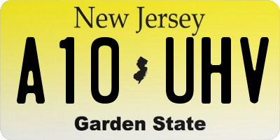 NJ license plate A10UHV