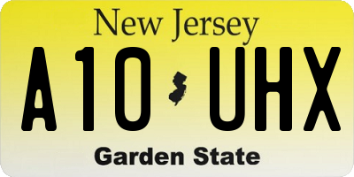 NJ license plate A10UHX