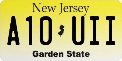 NJ license plate A10UII