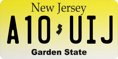 NJ license plate A10UIJ