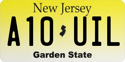 NJ license plate A10UIL