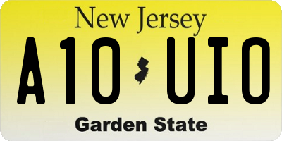 NJ license plate A10UIO