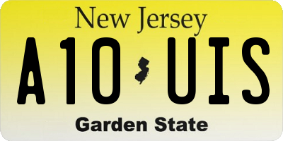 NJ license plate A10UIS