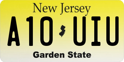 NJ license plate A10UIU