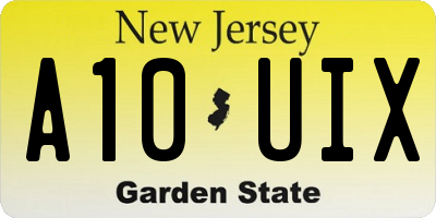 NJ license plate A10UIX