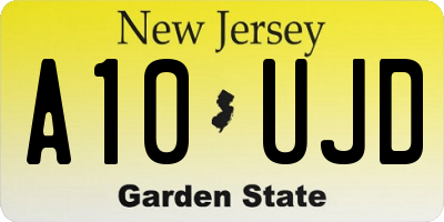 NJ license plate A10UJD