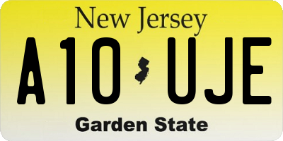 NJ license plate A10UJE