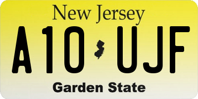 NJ license plate A10UJF