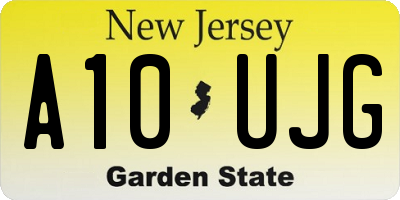 NJ license plate A10UJG