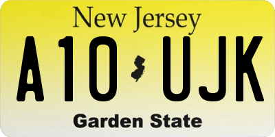 NJ license plate A10UJK