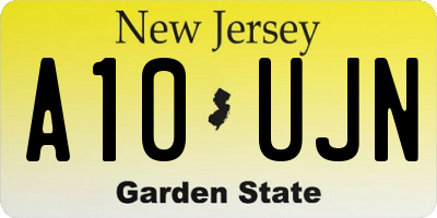 NJ license plate A10UJN