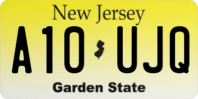 NJ license plate A10UJQ