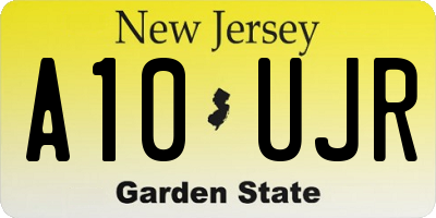 NJ license plate A10UJR