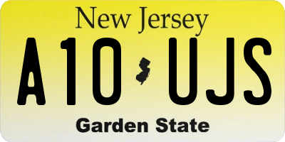 NJ license plate A10UJS