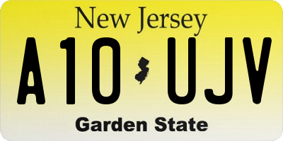 NJ license plate A10UJV