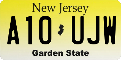 NJ license plate A10UJW
