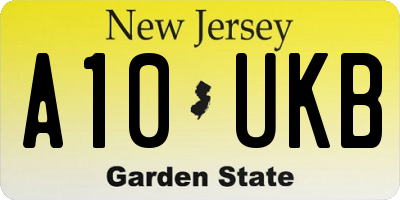 NJ license plate A10UKB