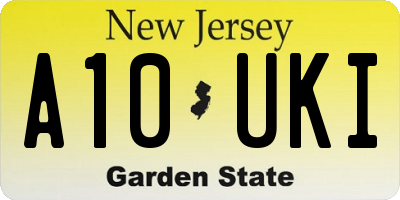 NJ license plate A10UKI
