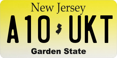 NJ license plate A10UKT